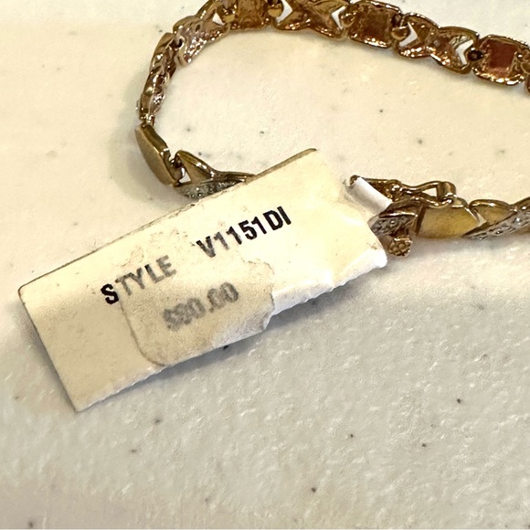 NWT Sterling Silver .925 Vermeil Gold Bracelet- “XO” design - silver accents - Picture 10 of 13